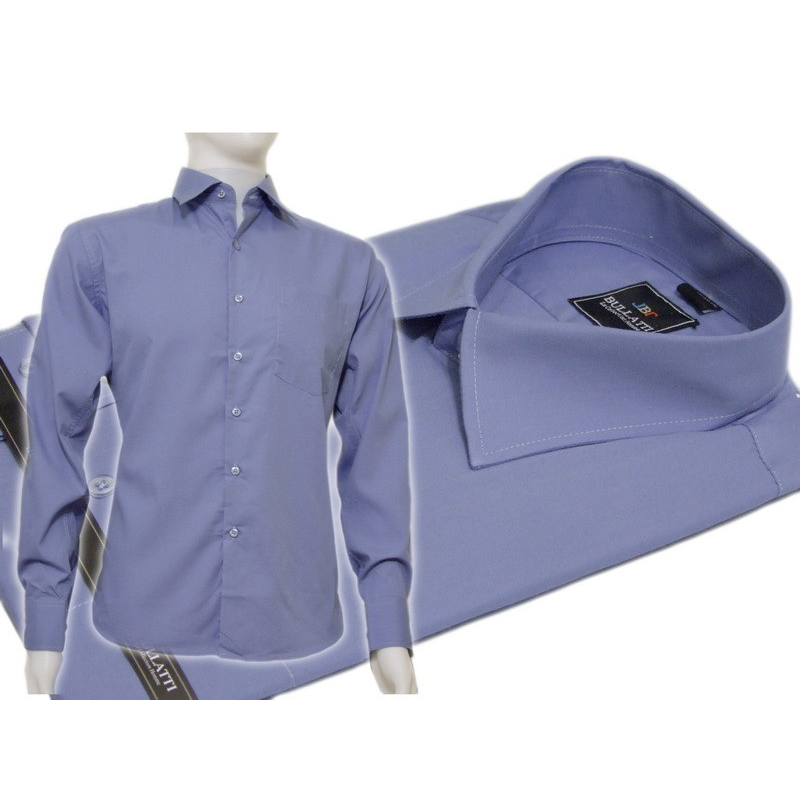 Koszula męska BULLATTI w niebieskim, chabrowym kolorze i klasycznym kroju regular.