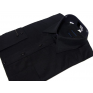 Koszula męska czarna gładka klasyczna z mankietem na spinki lub guzik - Fazzini