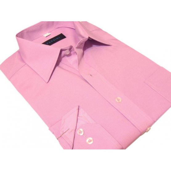 Wizytowa koszula męska na spinki lub guzik różowa w paski