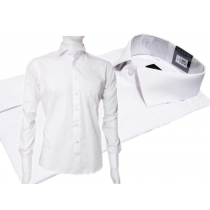 Biała koszula męska SLIM FIT spinki lub guzik