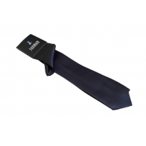 Wąski modny krawat kolor GRANATOWY + poszetka