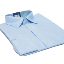 Koszula męska Slim-Fit błękitna dlugi rękaw mankiet na spinki lub guzik