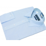 Koszula męska Slim-Fit błękitna dlugi rękaw mankiet na spinki lub guzik
