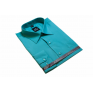 Wizytowa koszula męska zielono-niebieska elegancka Laviino dl94