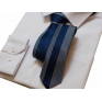 Elegancki krawat śledź granatowy tkany wzór