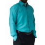 Wizytowa koszula męska zielono-niebieska elegancka Laviino dl94