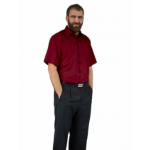 Bordowa koszula męska z krótkim rękawem duże rozmiary