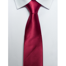 Krawat CIEMNO CZERWONY klasyczny 7 cm