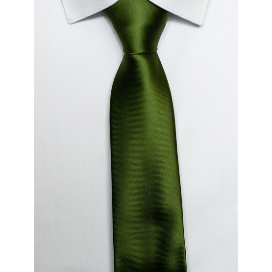 Krawat klasyczny oliwkowa zieleń