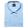 DUŻA koszula męska casual niebieska indygo w drobny wzorek dwie kieszenie