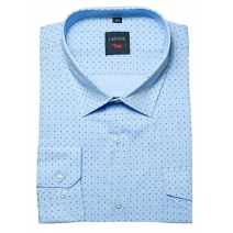 DUŻA koszula męska casual niebieska indygo w drobny wzorek dwie kieszenie