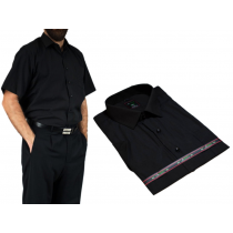 Koszula męska czarna bawełniana z krótkim rękawem