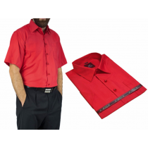 Duża koszula męska ostro czerwona z krótkim rękawem duży rozmiar