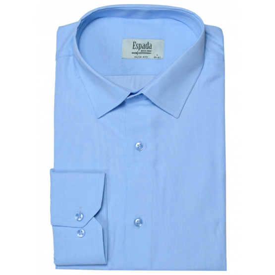 Koszula męska biznesowa Espada elegancka slim dopasowana niebieska indygo