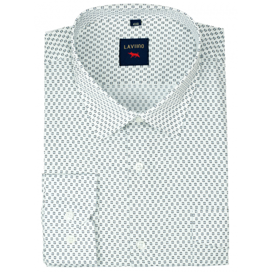 DUŻA koszula męska biała w drobny wzór duży rozmiar nowa kolekcja Laviino big size